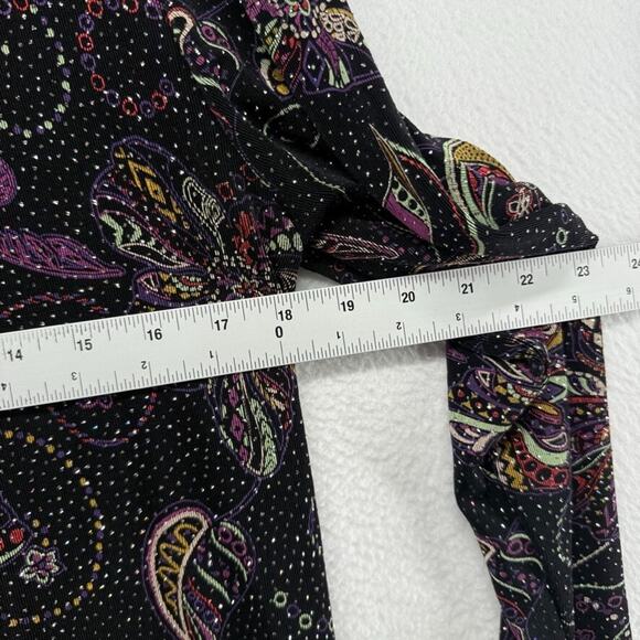 Vintage MSK Top Women's Medium Black Studded Whimsigoth Tassle Open Front y2k - Picture 4 of 10